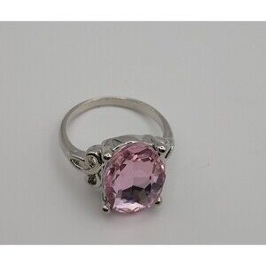 Womens Pink Alloy Crystal Cute Elegant Fashion Ring U.S Size 7
